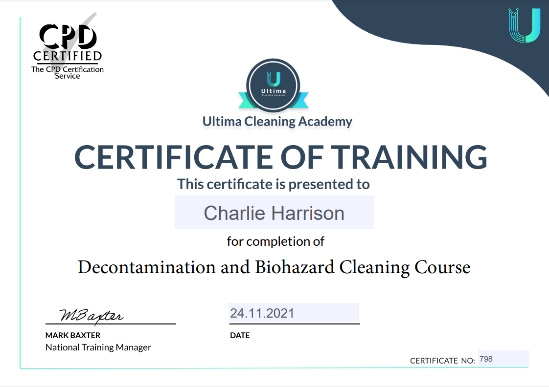 Charlie cleaning certification